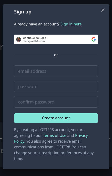 create user account